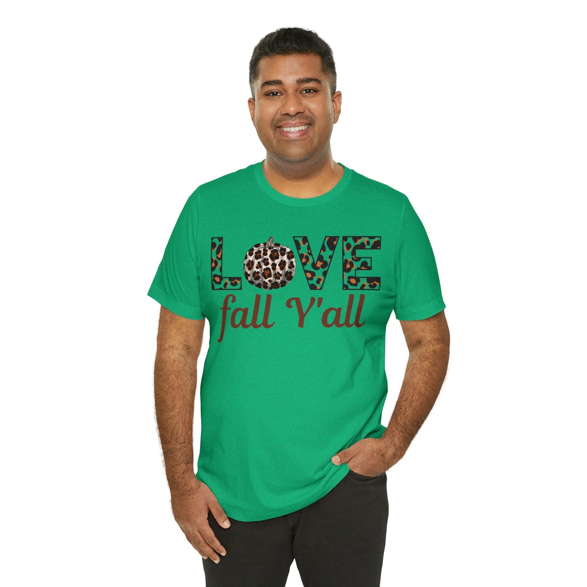 Leopard Print Love Fall Y'all Love Fall shirt Fall lover gift - Giftsmojo