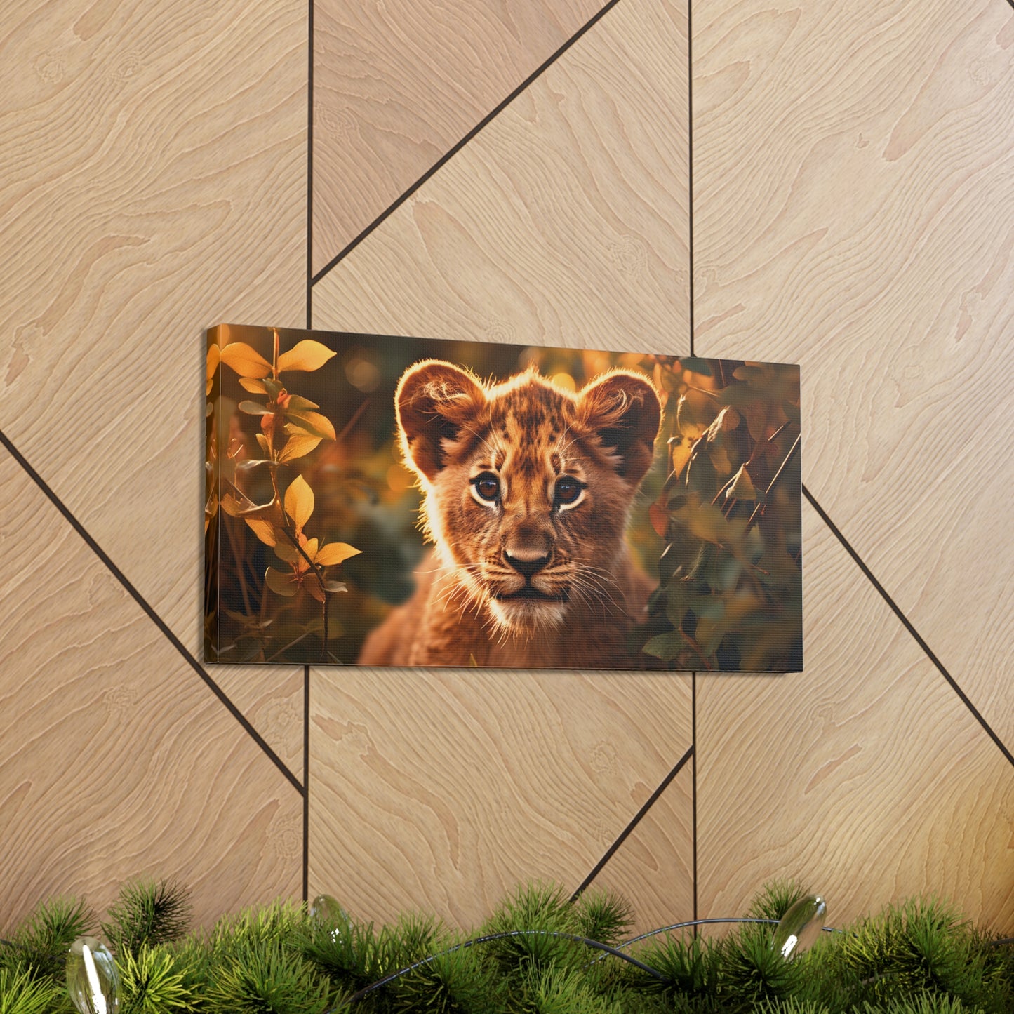 Baby Lion Cub Print Animal Nature Art Safari Nursery Canvas Gallery Wraps Baby Lion Print Large Canvas Art Animal Wall Art Lover Gift