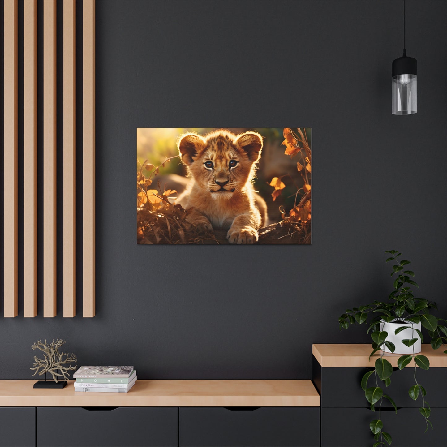 Baby Lion Cub Print Animal Nature Art Safari Nursery Canvas Gallery Wraps Baby Lion Print Large Canvas Art Animal Wall Art Lover Gift