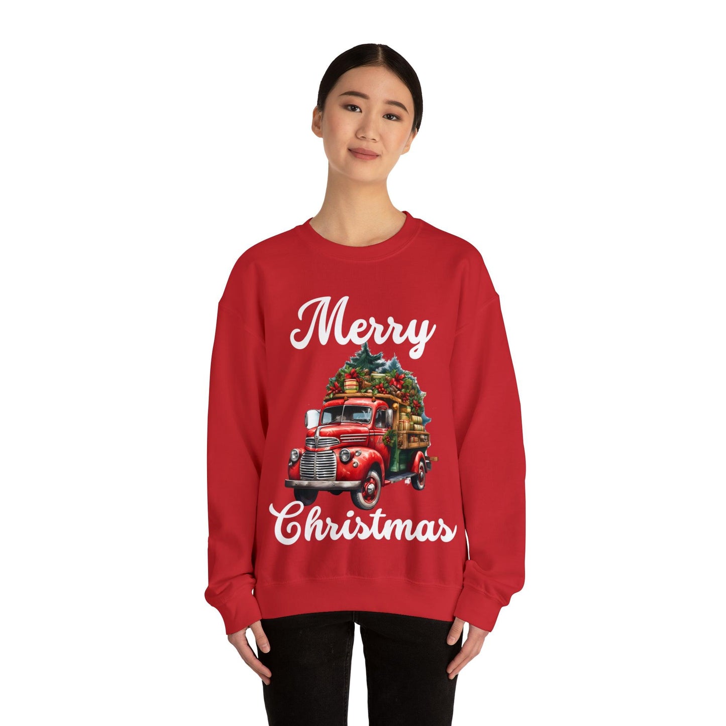 Christmas Tree Truck Sweatshirt Christmas Truck Sweatshirt Christmas Sweater Tree Truck Shirt Christmas Sweatshirt Tree Sweat Pine Tree Pullover - Giftsmojo