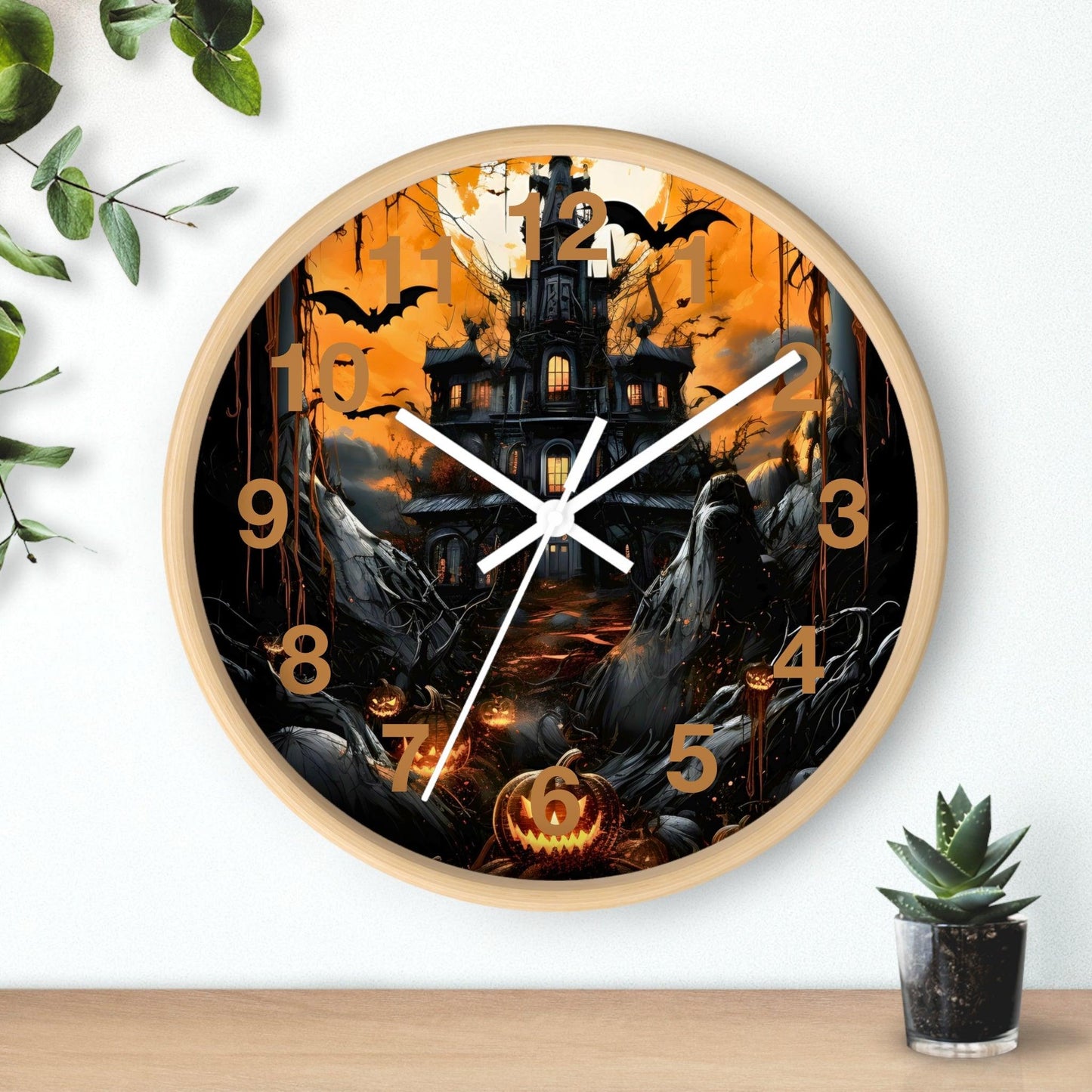 Halloween Ghost Wall Clock Halloween Wall Clocks Halloween Clock Fall Clock Halloween Decor Home decor - Giftsmojo