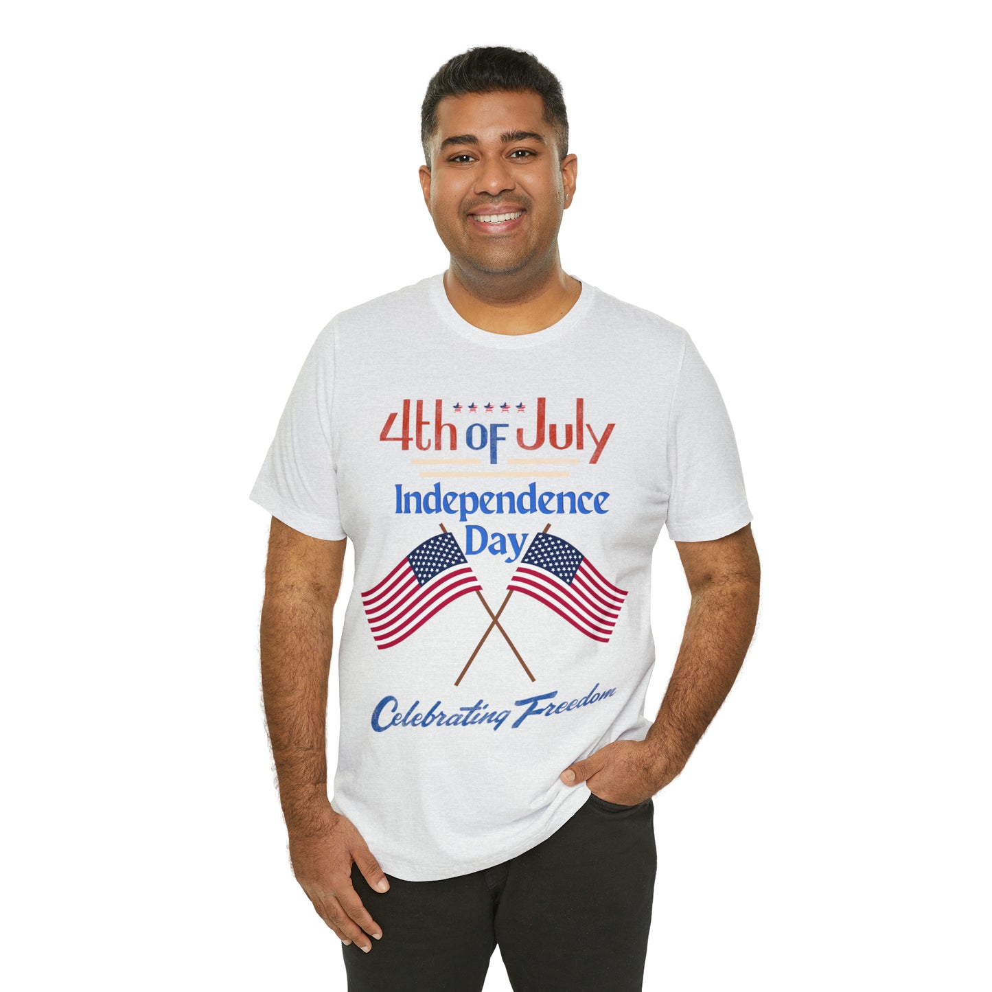 Express Your Patriotism with 4th of July Flag Shirt: Independence Day, Fireworks, Celebrating Freedom - Perfect for Women and Men