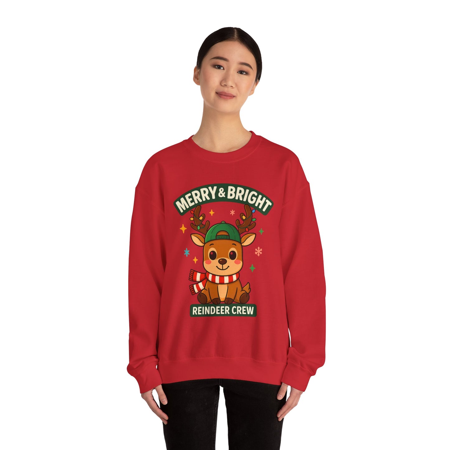 Reindeer With Scarf Christmas Sweatshirt – GiftsMojo