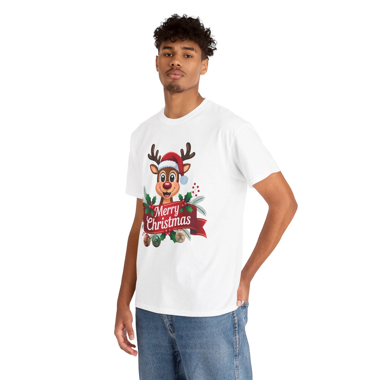 Christmas Reindeer Tee — Merry Christmas Cute Holiday Shirt