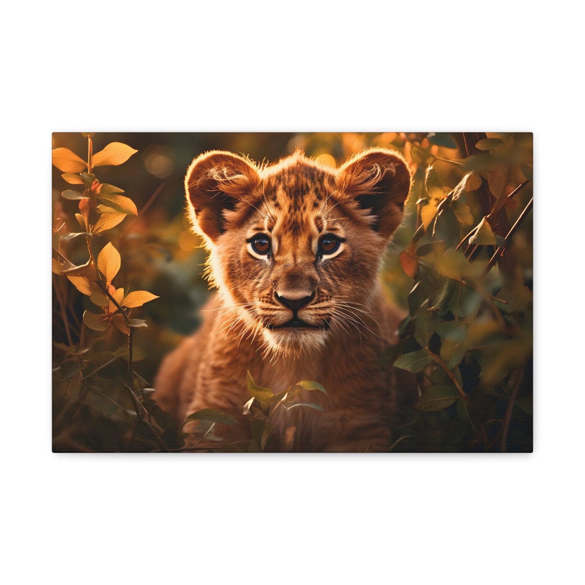 Baby Lion Cub Print Animal Nature Art Safari Nursery Canvas Gallery Wraps Baby Lion Print Large Canvas Art Animal Wall Art Lover Gift - Giftsmojo