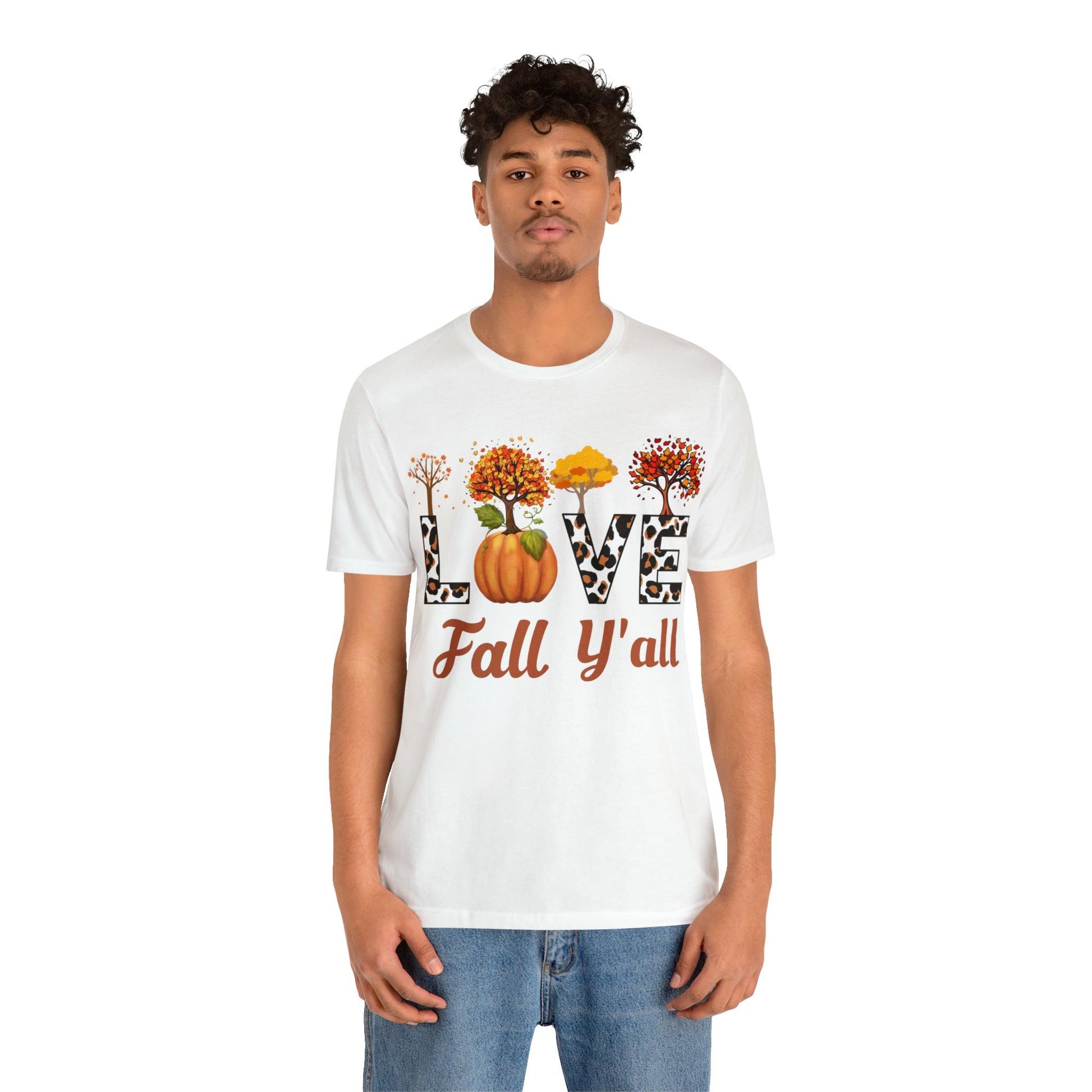 Leopard Print Love Fall Y'all, Fall shirt, Fall lover gift, Nature lover gift. - Giftsmojo