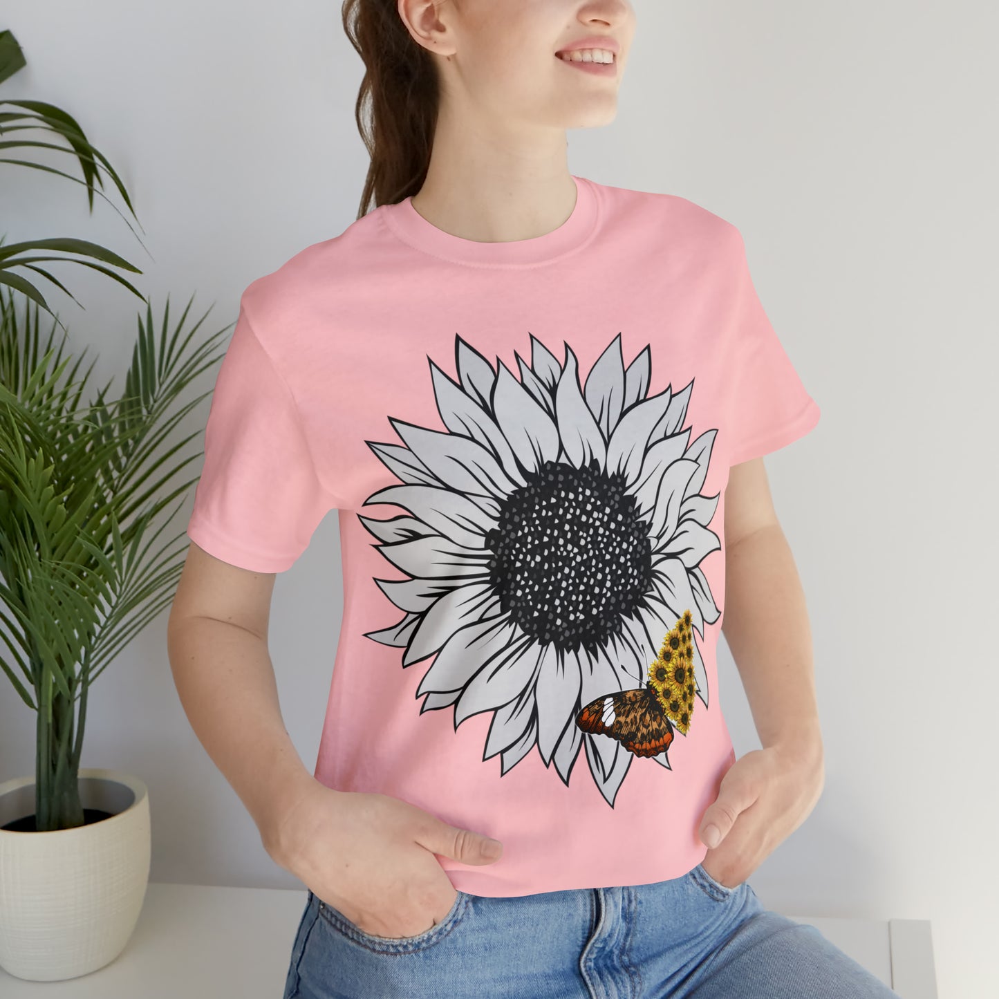 Flower Shirt, Sunflower Shirt, Floral Tee Shirt, Garden Shirt, Womens Fall Summer Shirt Sunshine Tee, Gift for Gardener, Nature love shirt