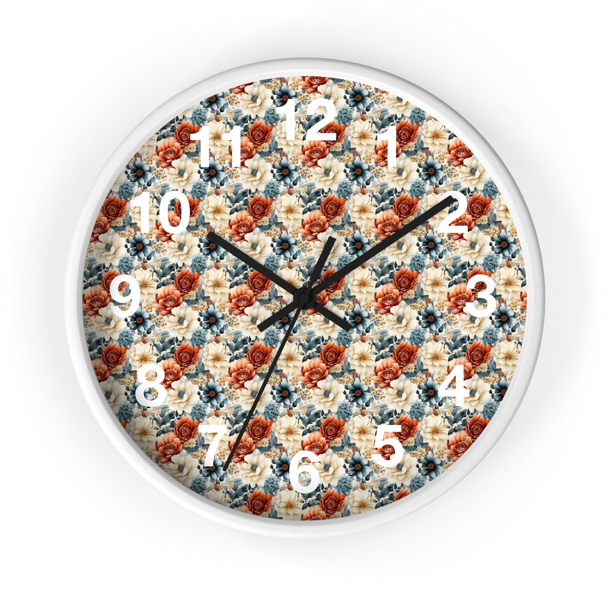 Vintage Flower Wall Clock Floral Wall Clock Kids Room Home Decor New Home House Warming Gift New Home Owner, - Giftsmojo
