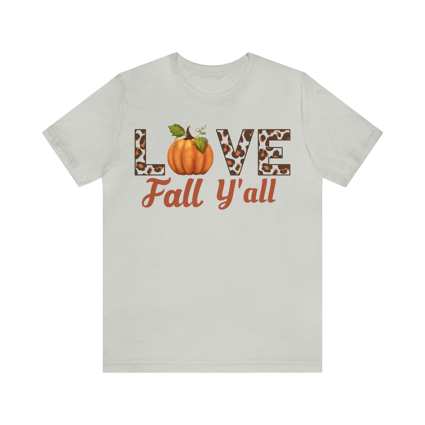 Leopard Print Love Fall Y'all Shirt, Pumpkin Shirt, Fall Shirt for Fall Lover, Fall gift - Giftsmojo