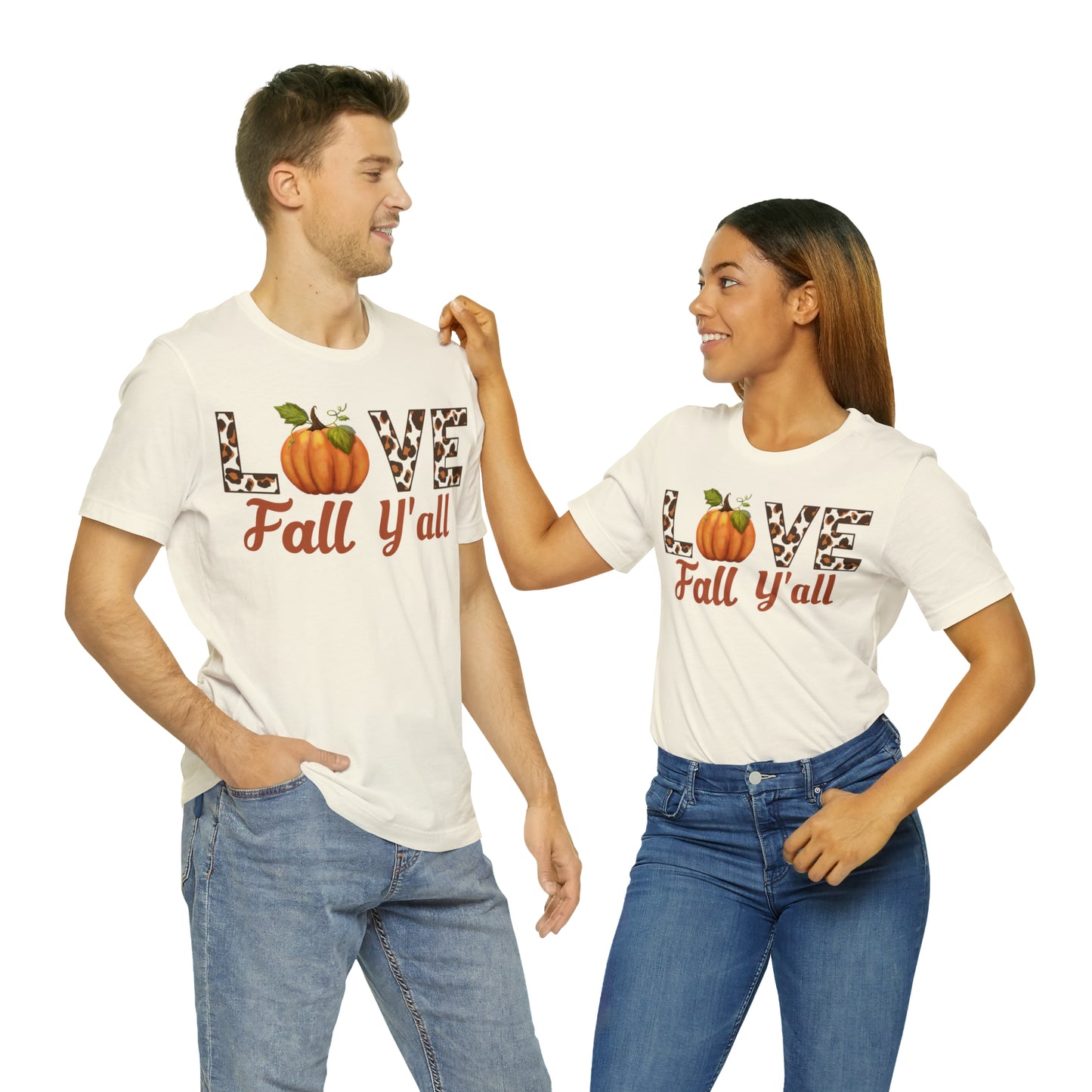 Leopard Print Love Fall Y'all Shirt, Pumpkin Shirt, Fall Shirt for Fall Lover, Fall gift