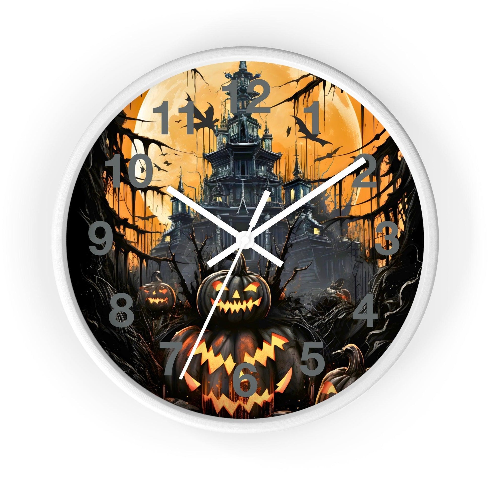 Halloween Ghost Wall Clock Halloween Wall Clocks Halloween Clock Fall Clock Halloween Decor - Giftsmojo