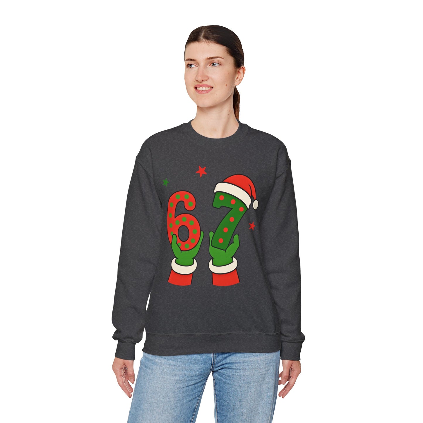Grinch Hands Holding 'Six Seven' Sweatshirt