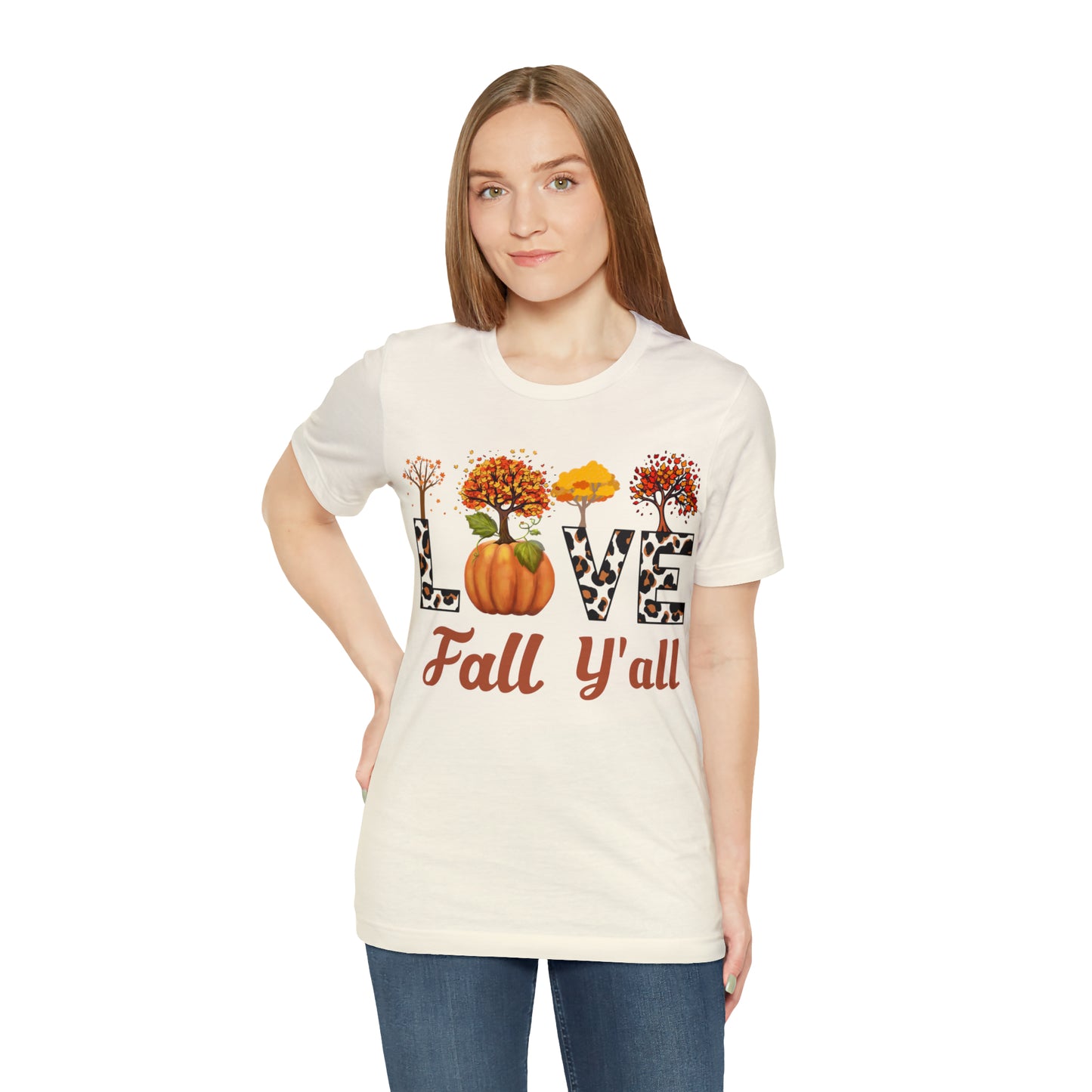 Leopard Print Love Fall Y'all, Fall shirt, Fall lover gift, Nature lover gift.