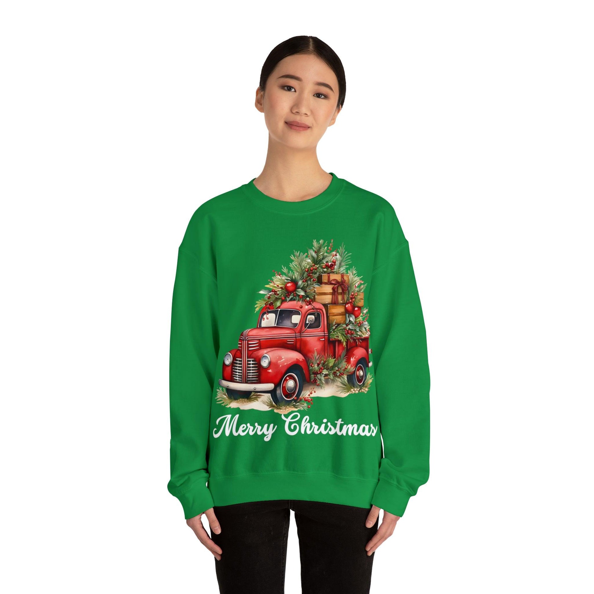 Christmas Tree Truck Sweatshirt Christmas Tree Sweatshirt Christmas Sweater Tree Truck Shirt Christmas Sweatshirt Tree Sweat Pine Tree - Giftsmojo