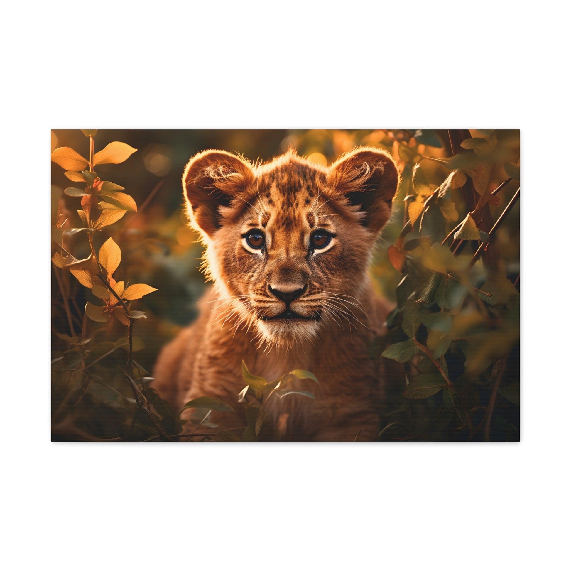 Baby Lion Cub Print Animal Nature Art Safari Nursery Canvas Gallery Wraps Baby Lion Print Large Canvas Art Animal Wall Art Lover Gift - Giftsmojo