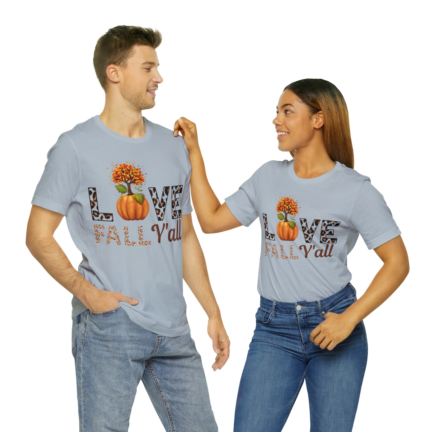 Leopard Print Love Fall Y'all shirt, Autumn Shirt, Fall shirt, Fall Gift