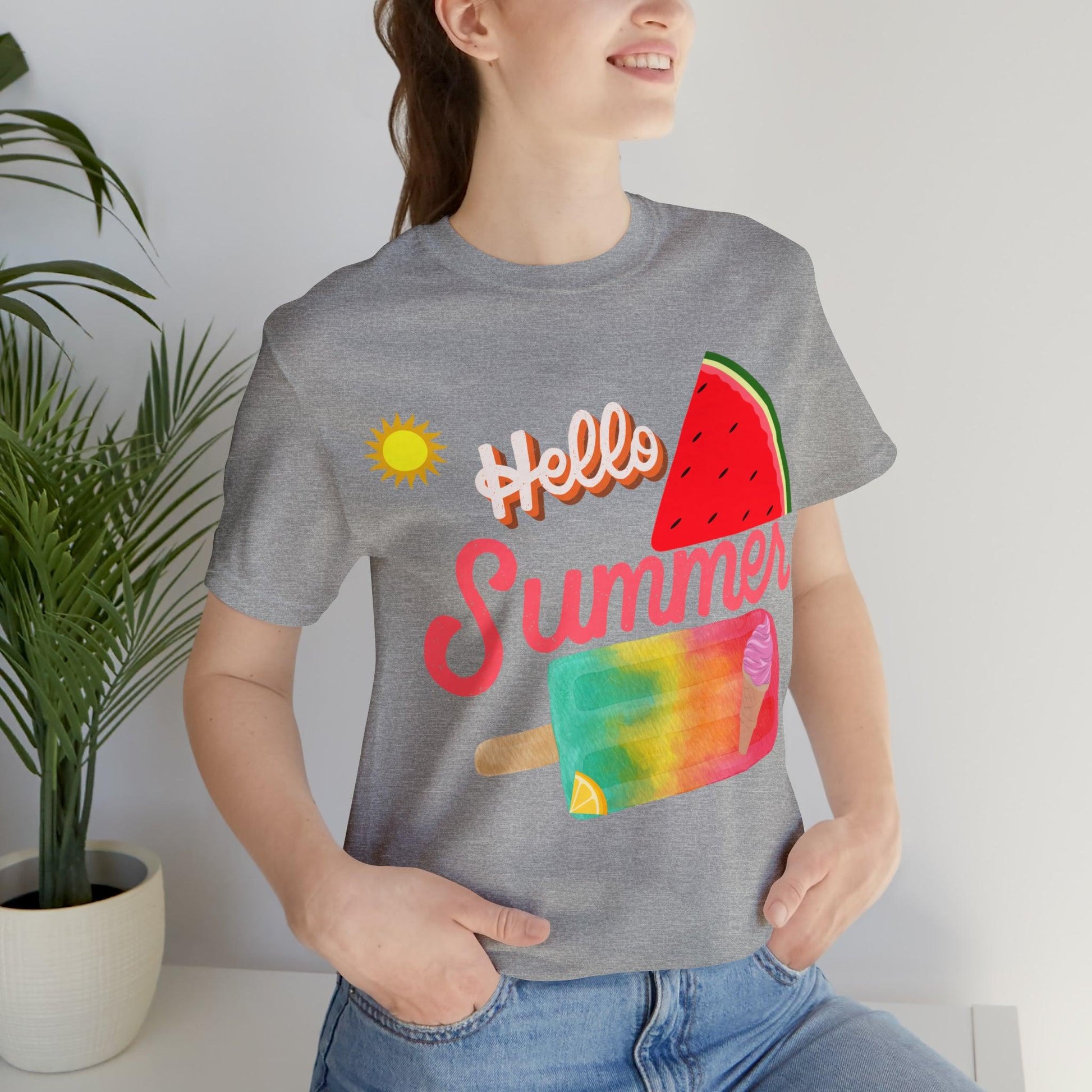 Hello Summer Shirt, Hello Summer, Summer shirts for women and men, Funny Shirt, Summer Vibes, Trendy Fashion, Summertime Fun - Giftsmojo