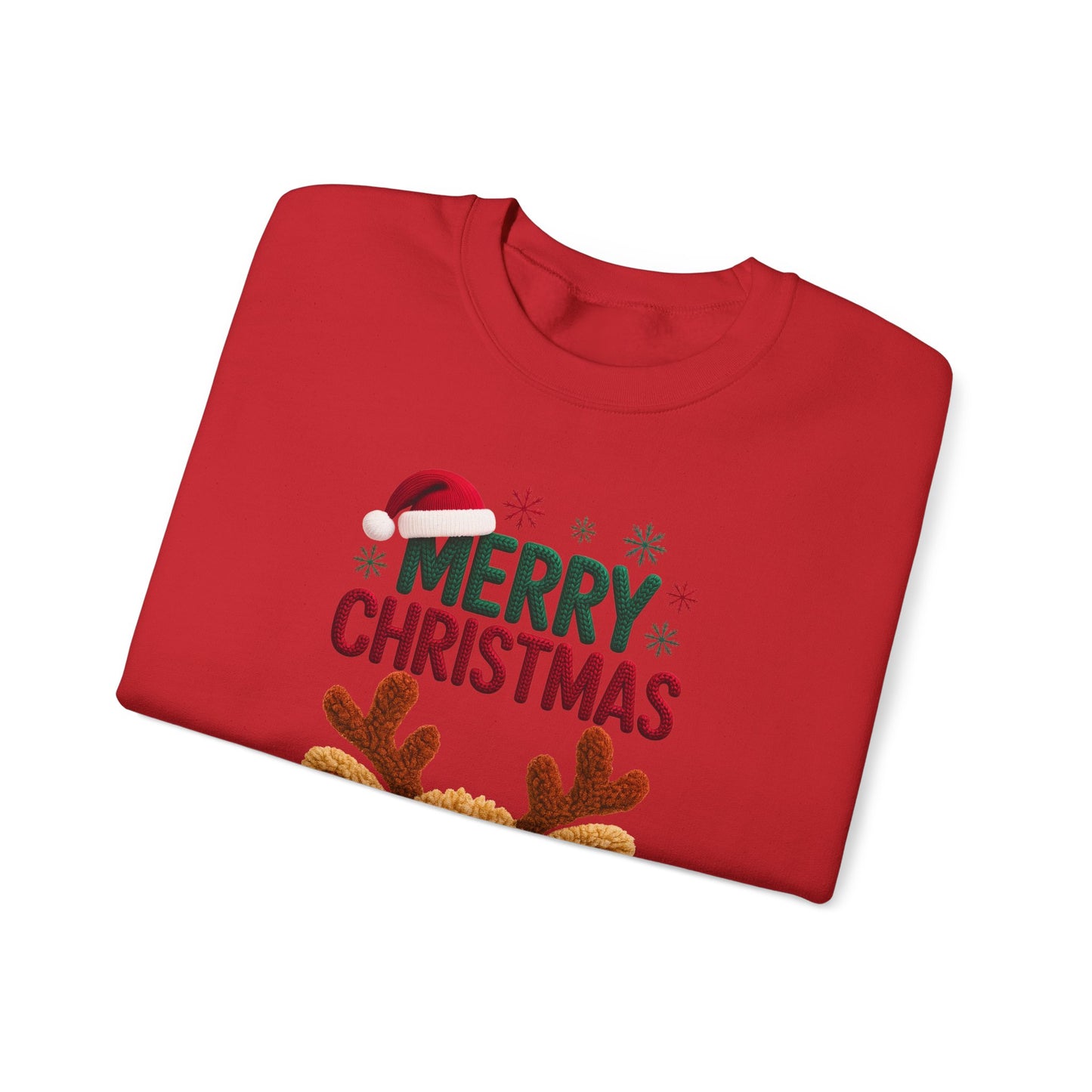 Santa Hat Reindeer Merry Christmas Sweatshirt