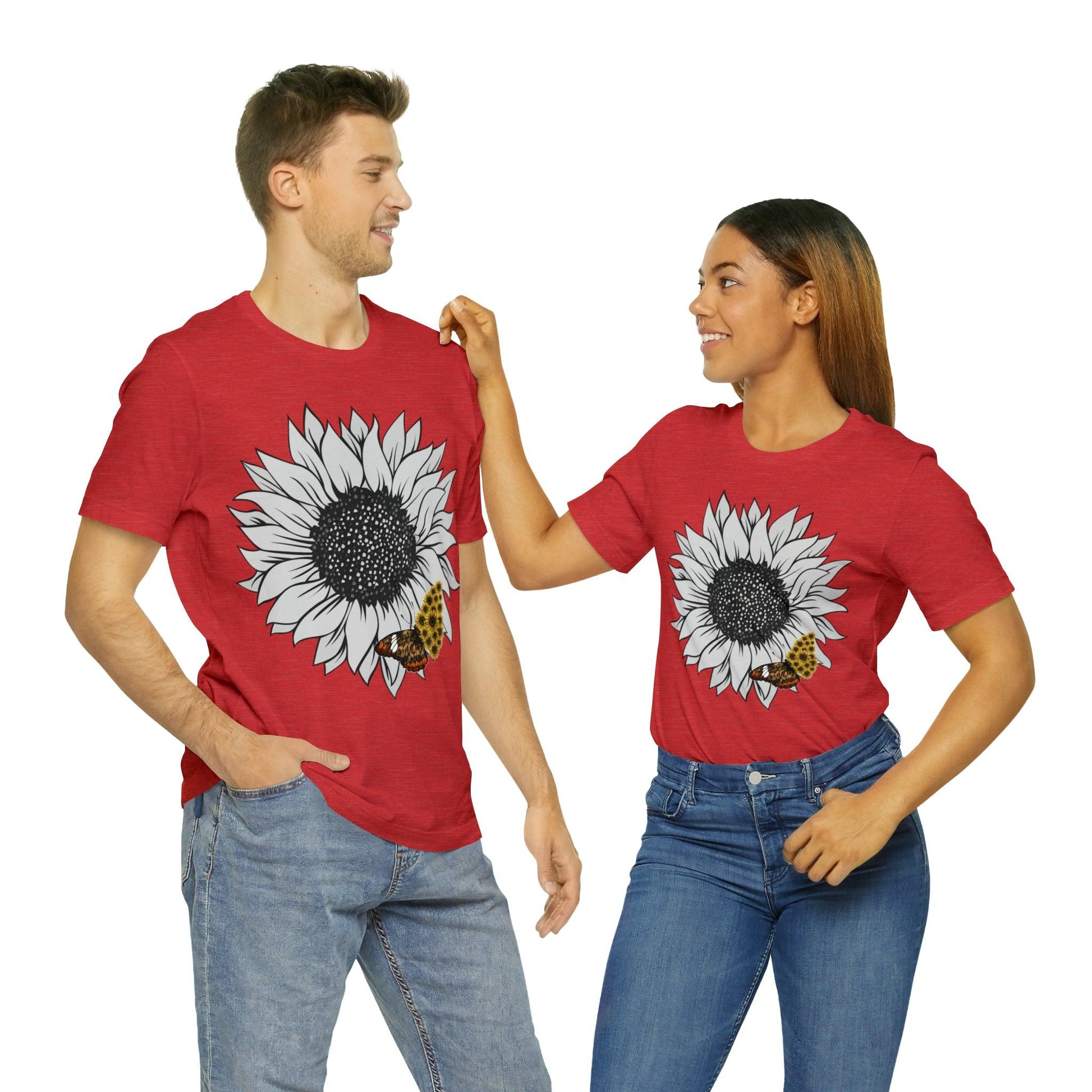Flower Shirt, Sunflower Shirt, Floral Tee Shirt, Garden Shirt, Womens Fall Summer Shirt Sunshine Tee, Gift for Gardener, Nature love shirt - Giftsmojo
