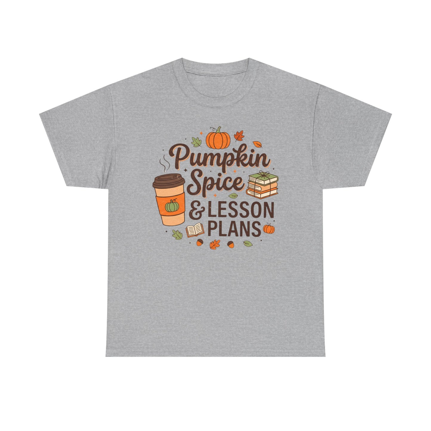 Pumpkin Spice & Lesson Plans Tee — Fall Teacher Coffee Shirt