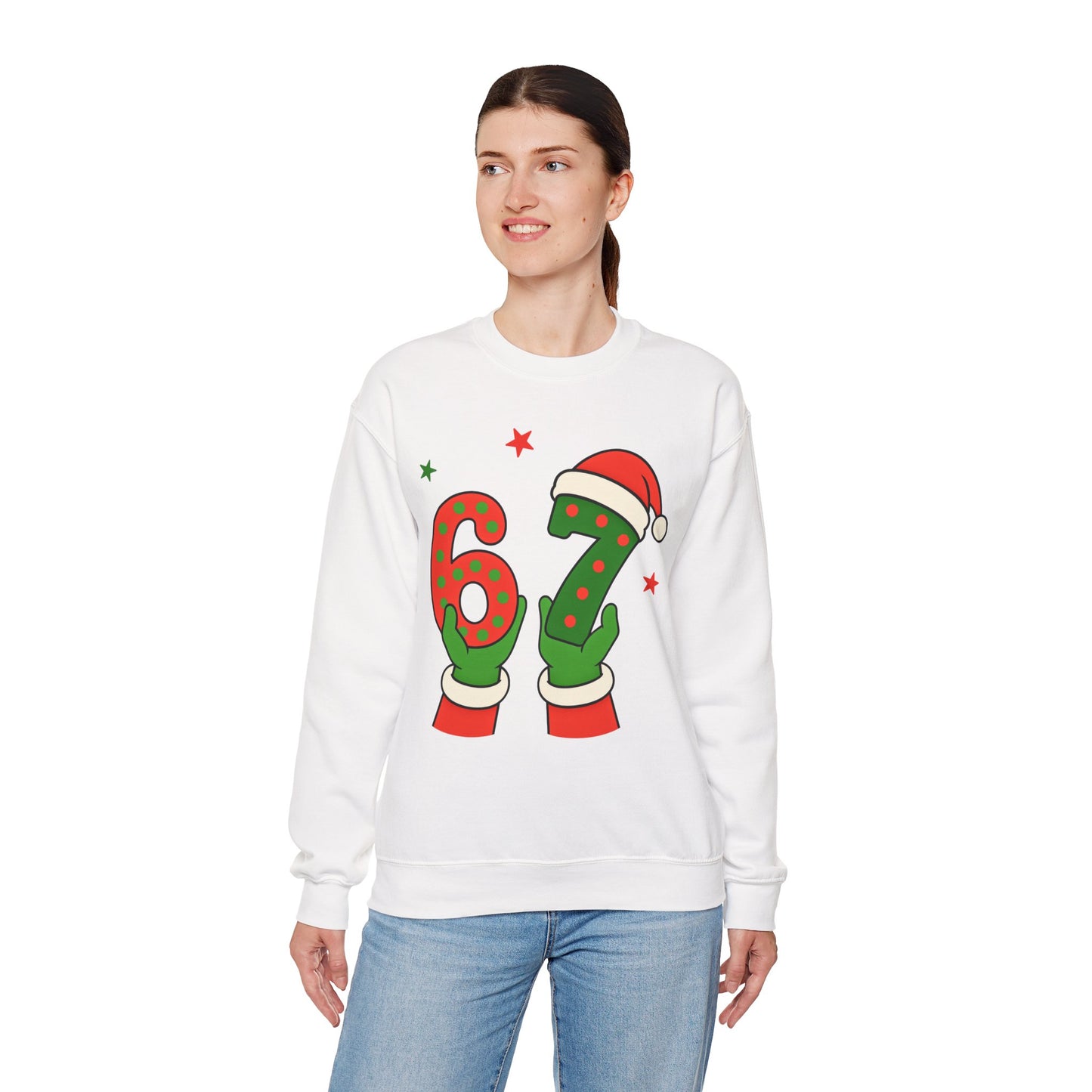 Grinch Hands Holding 'Six Seven' Sweatshirt