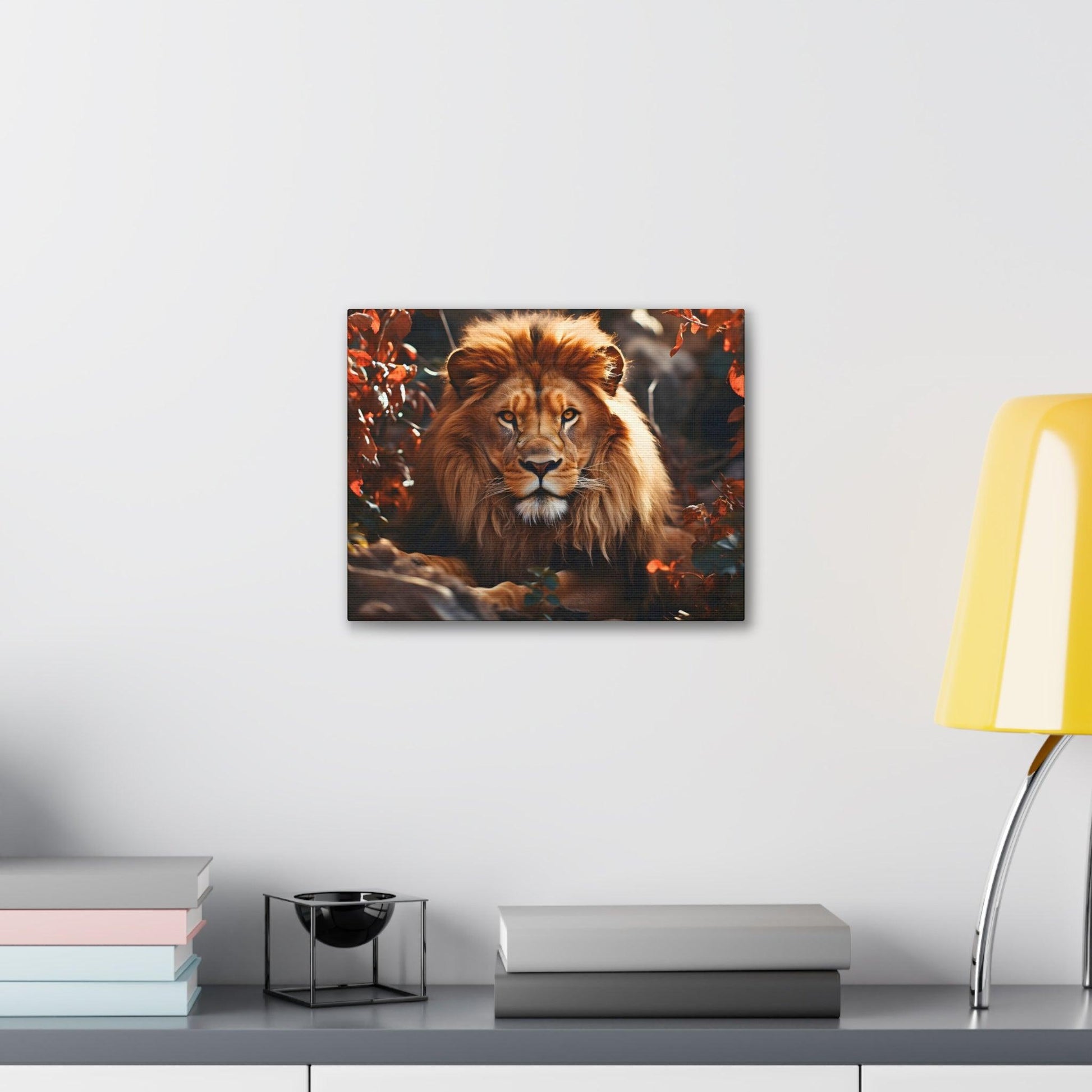 Lion In Nature Art Canvas Gallery Wraps Lion Print Large Canvas Art Animal Wall Art minimalist Wall Art Lover Gift - Giftsmojo