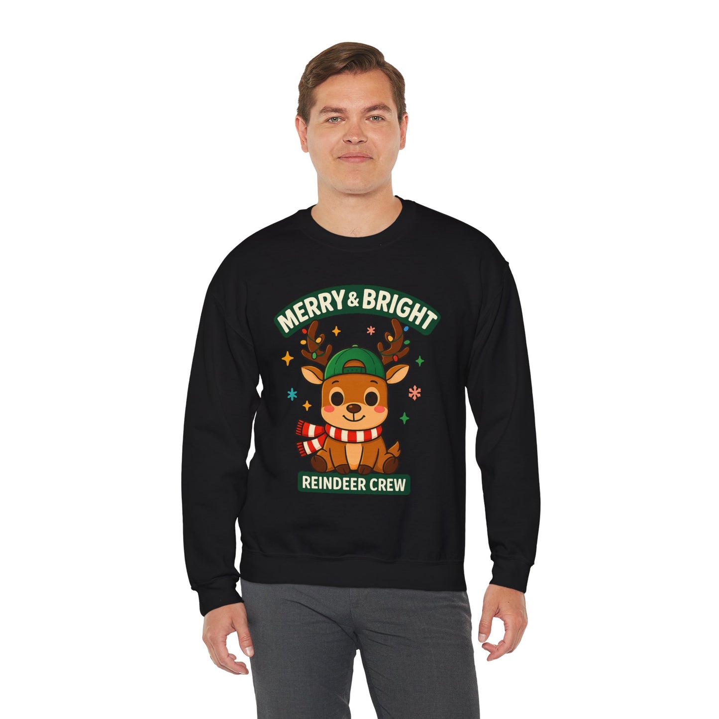 Reindeer With Scarf Christmas Sweatshirt – GiftsMojo