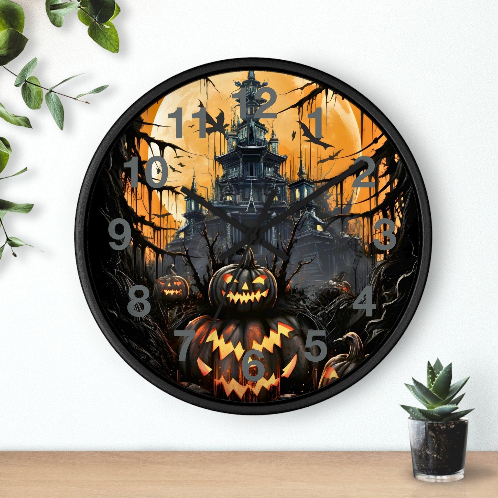 Halloween Ghost Wall Clock Halloween Wall Clocks Halloween Clock Fall Clock Halloween Decor - Giftsmojo