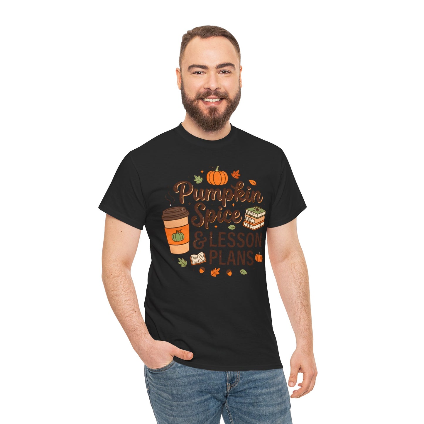 Pumpkin Spice & Lesson Plans Tee — Fall Teacher Coffee Shirt