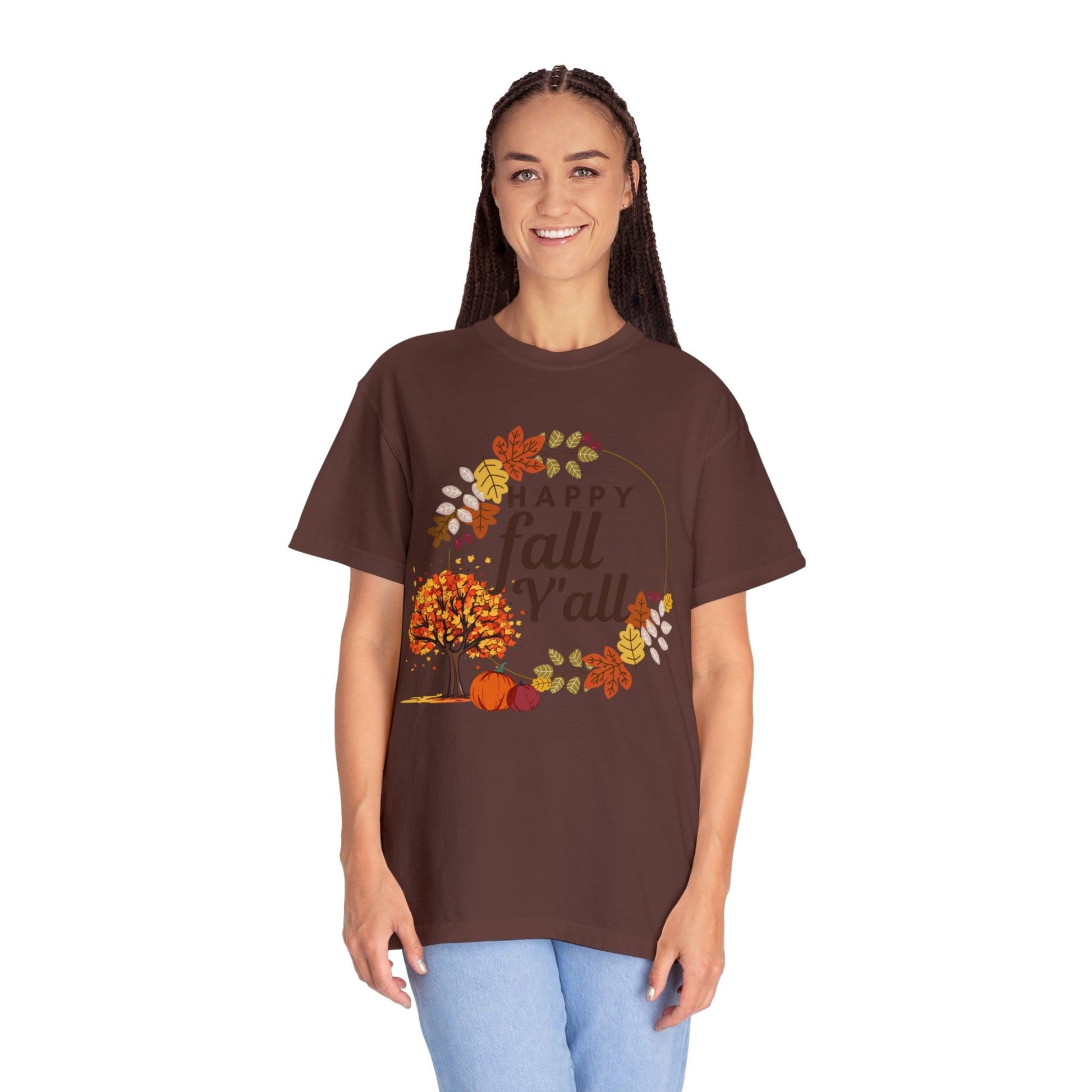 Happy Fall Y'all Gift for Fall, Funny fall shirts gift, autumn tee, - Giftsmojo