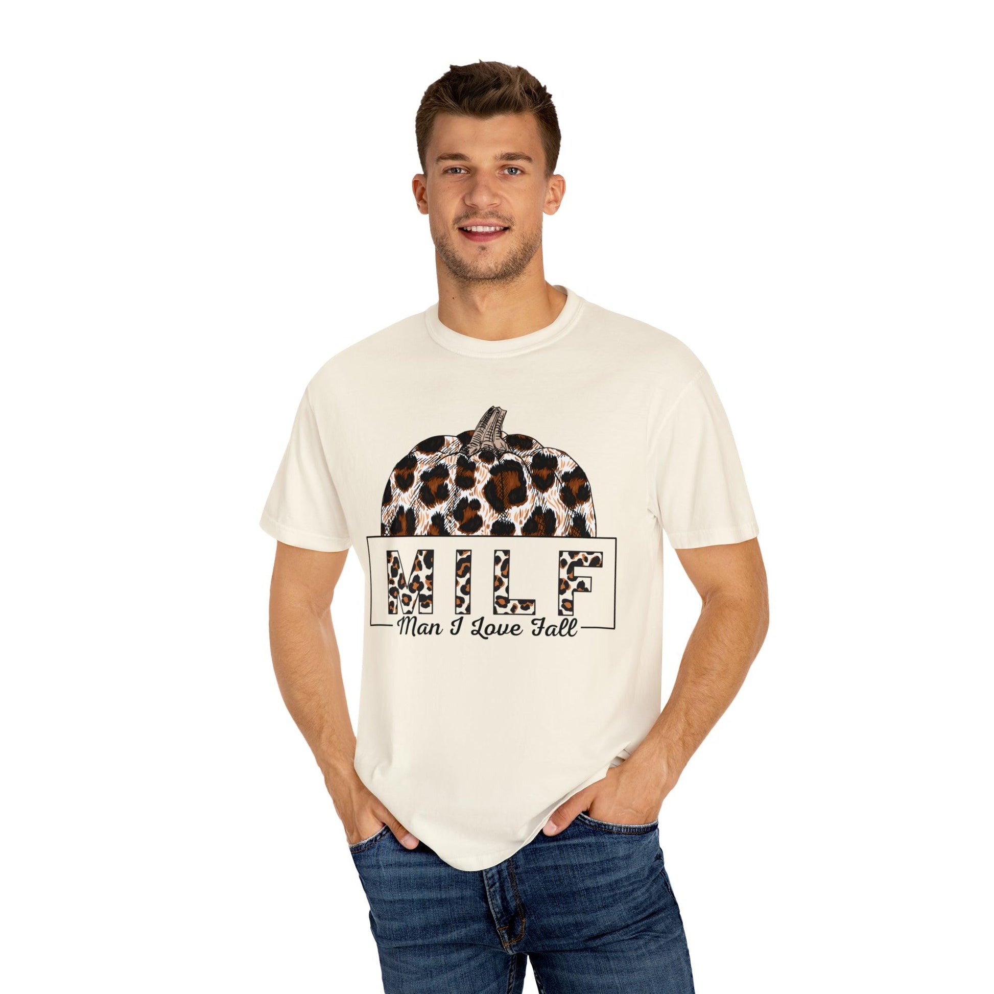 MILF Man I love Fall Gift for Fall Lover Shirt, Comfort Colors Funny Fall Shirts Gift, Thanksgiving Gift, Funny Halloween Shirts Sarcastic - Giftsmojo