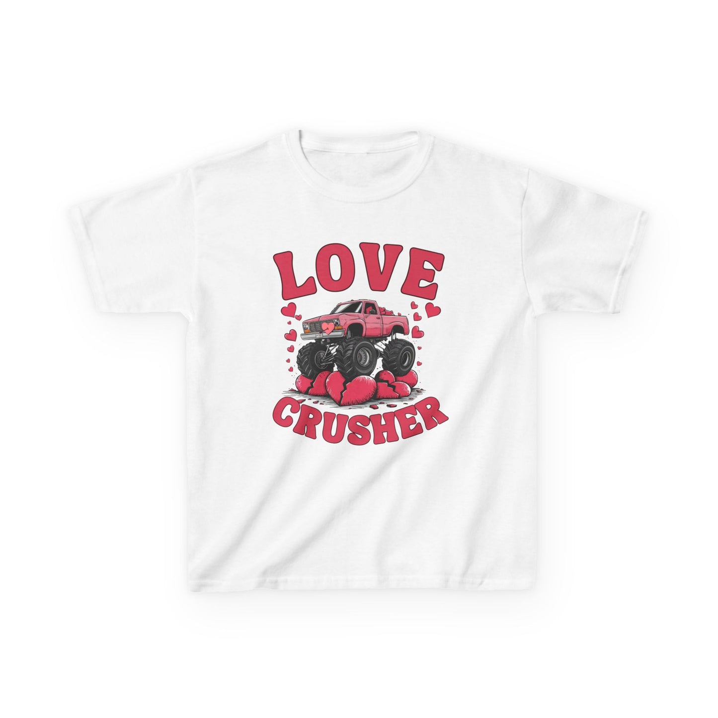 Funny Valentine Graphic Kids Tee - Love Crusher