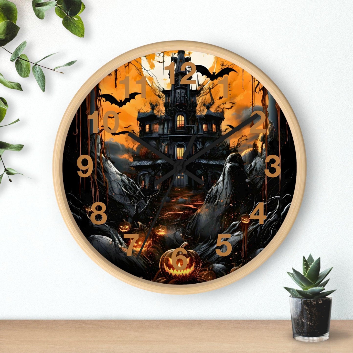 Halloween Ghost Wall Clock Halloween Wall Clocks Halloween Clock Fall Clock Halloween Decor Home decor - Giftsmojo