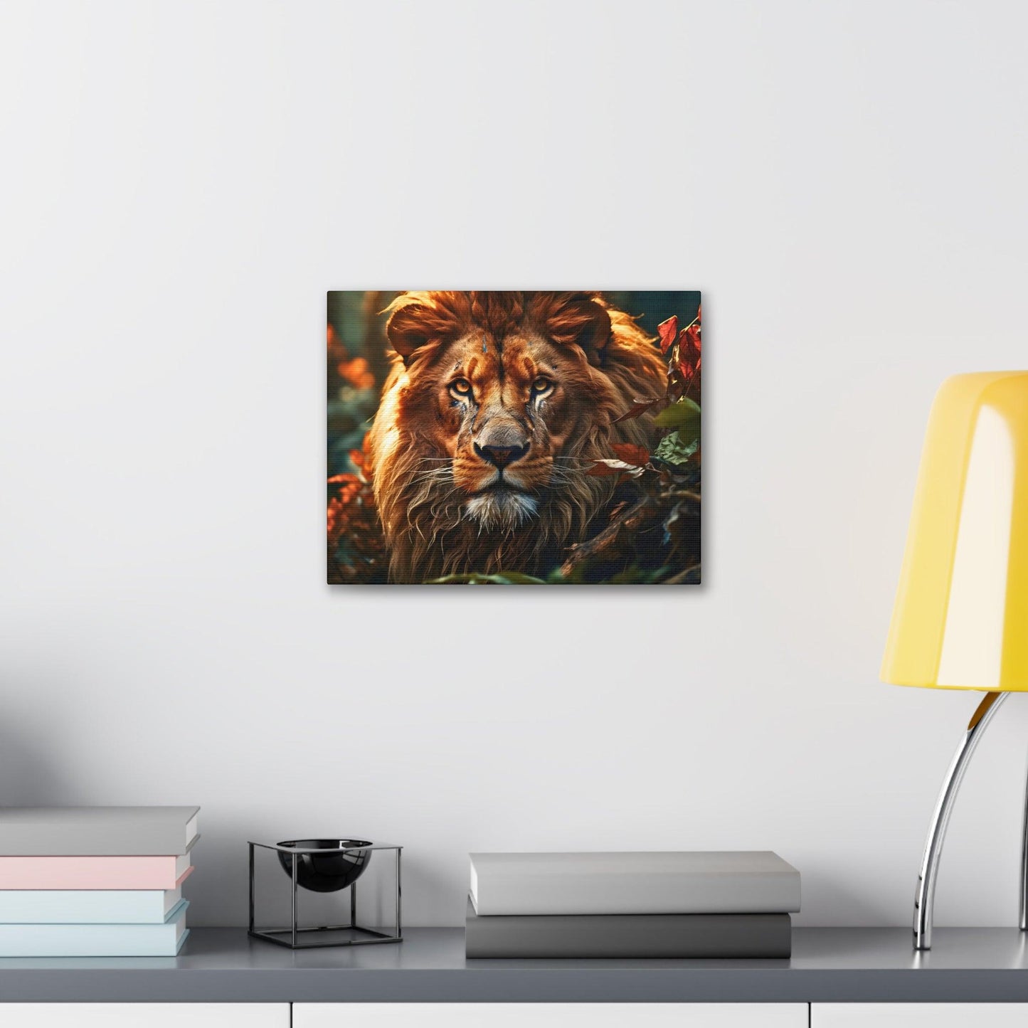 Lion In Nature Art Canvas Gallery Wraps Lion Print Large Canvas Art Animal Wall Art minimalist Wall Art Lover Gift - Giftsmojo