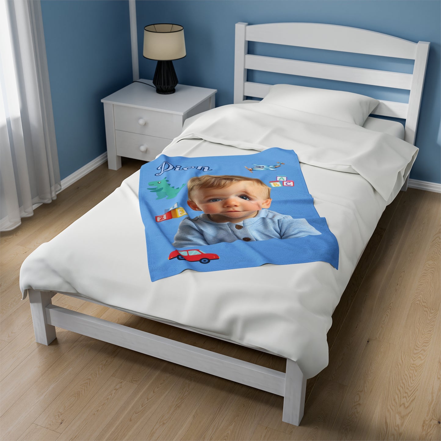 Personalized Kids Blanket Boys- Velveteen Plush