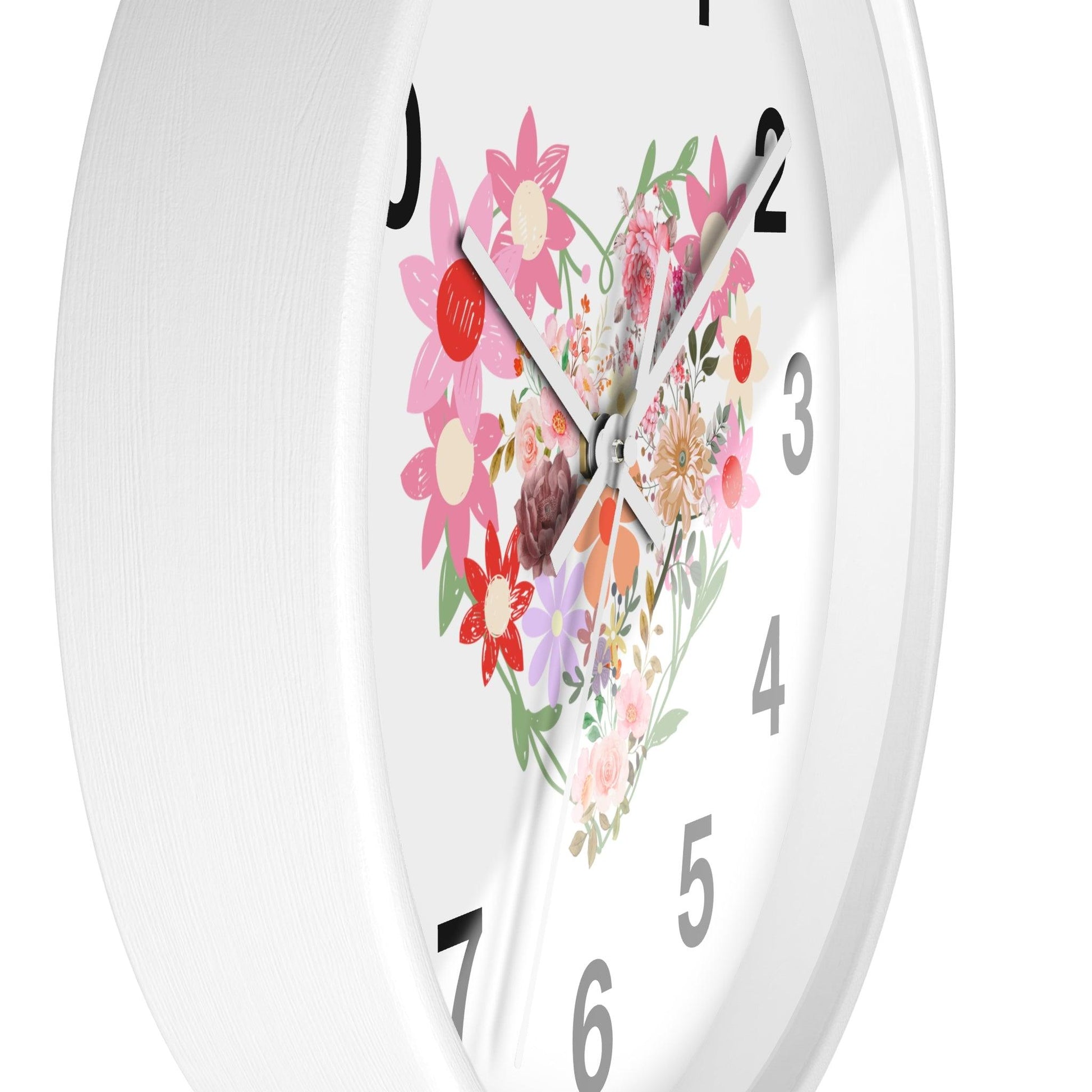 Flower wall clock, Flower Heart Wall clock, Floral Wall Clock, Home decor gift, House Warming gift, New Home Gift, Mom gift - Giftsmojo