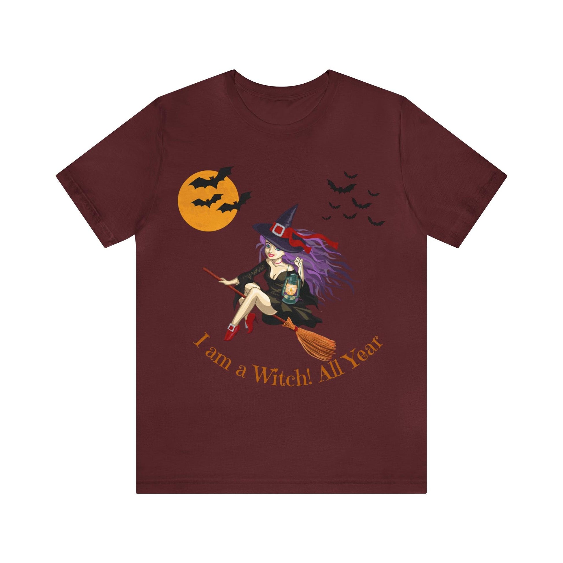 I am a witch All year Halloween Shirt,Vintage Witch Shirts Funny Witch Shirt Halloween Clothes Halloween Vibes Halloween Retro Halloween Outfit - Giftsmojo