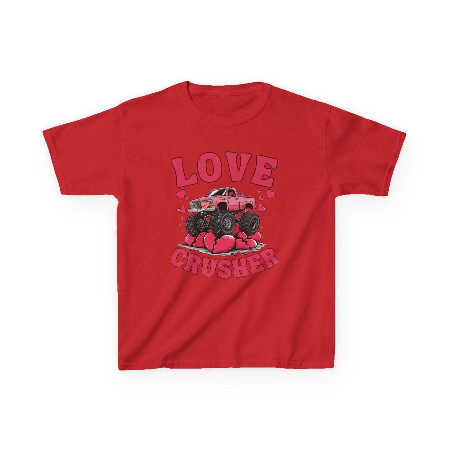 Funny Valentine Graphic Kids Tee - Love Crusher