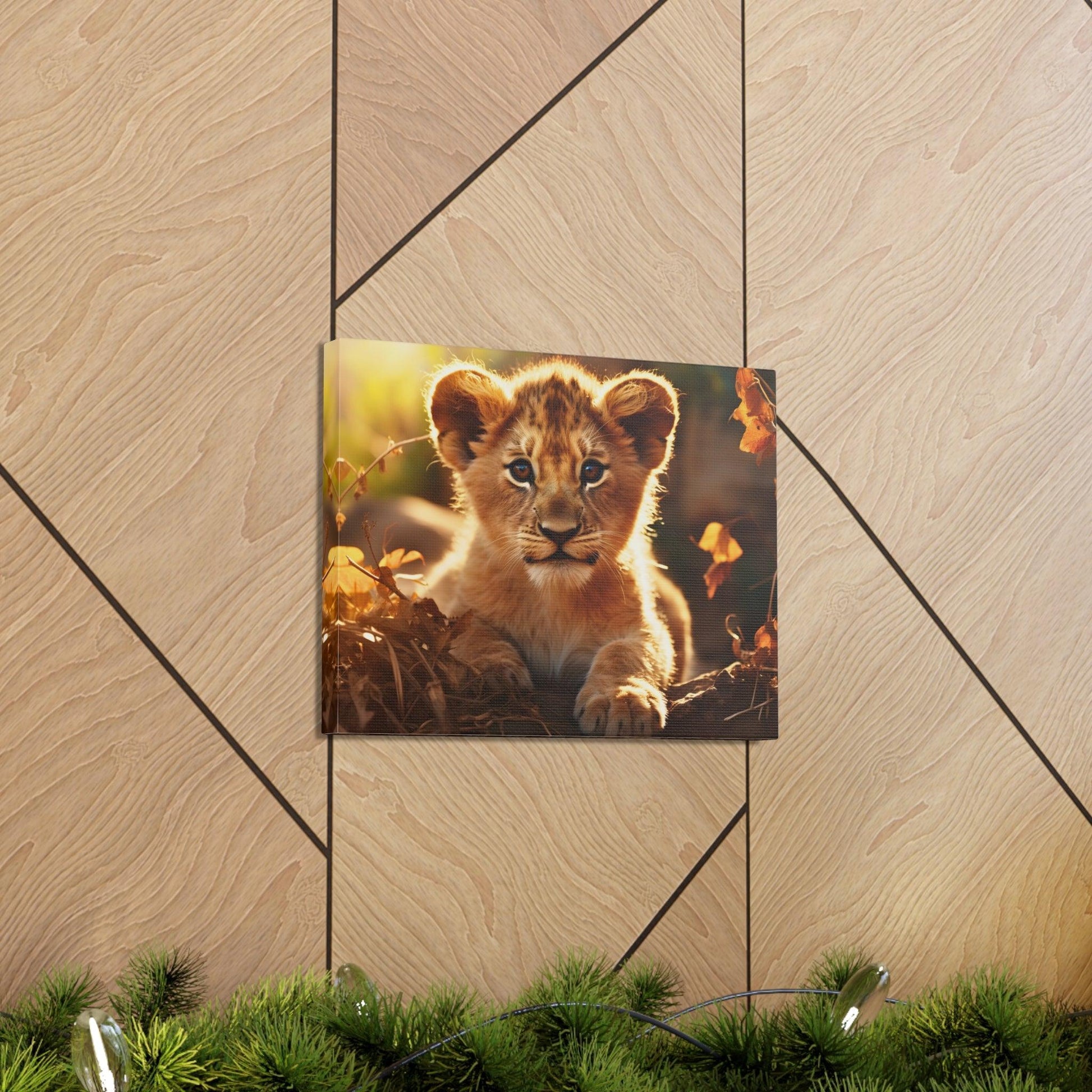 Baby Lion Cub Print Animal Nature Art Safari Nursery Canvas Gallery Wraps Baby Lion Print Large Canvas Art Animal Wall Art Lover Gift - Giftsmojo