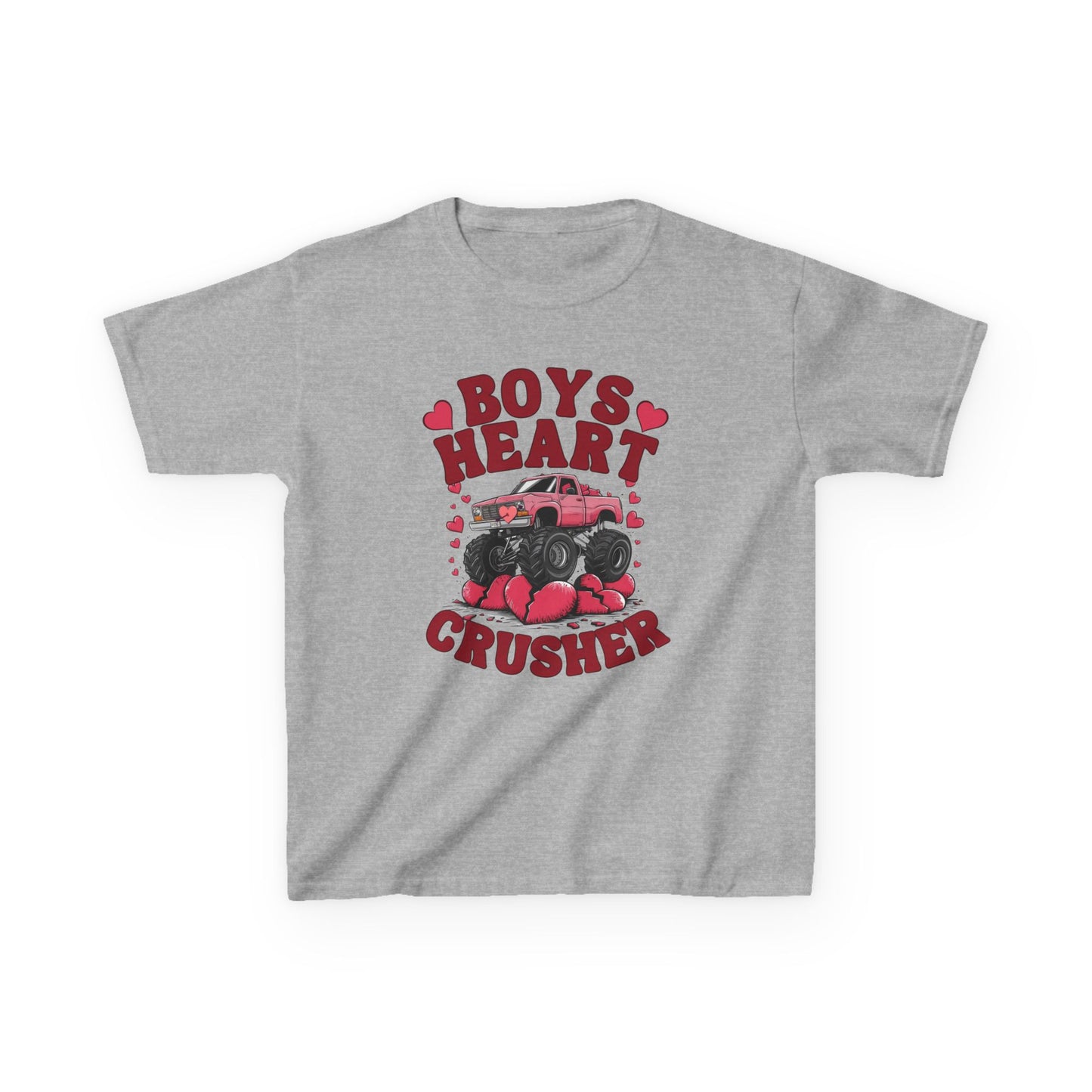 Boys Heart Crusher' Monster Truck Unisex Tee - Fun Graphic T-Shirt for Kids and Teens