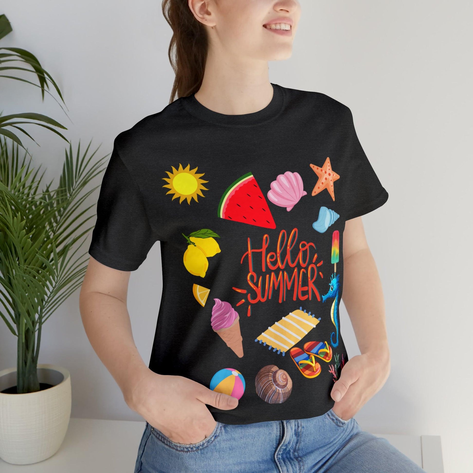 Hello Summer shirt, Summer shirts for women and men, Summer Casual Top Tee - Giftsmojo