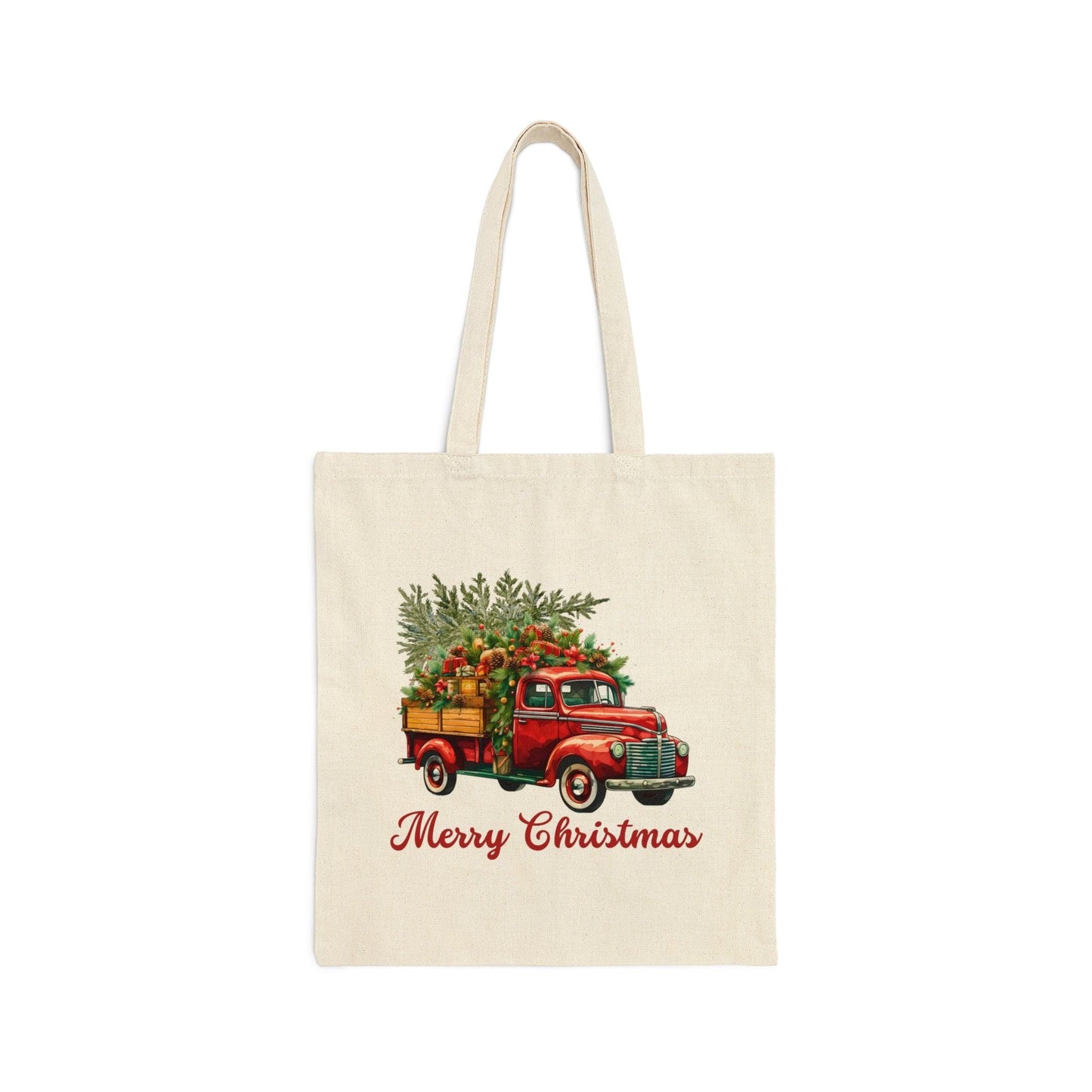 Christmas Tree Truck Bag Christmas Tote Bag Christmas Flower Totes Canvas Tote Bag Shopping Bag Gift For Women Totes Birthday Gift Bag Bridal Gift Tote Bag - Giftsmojo