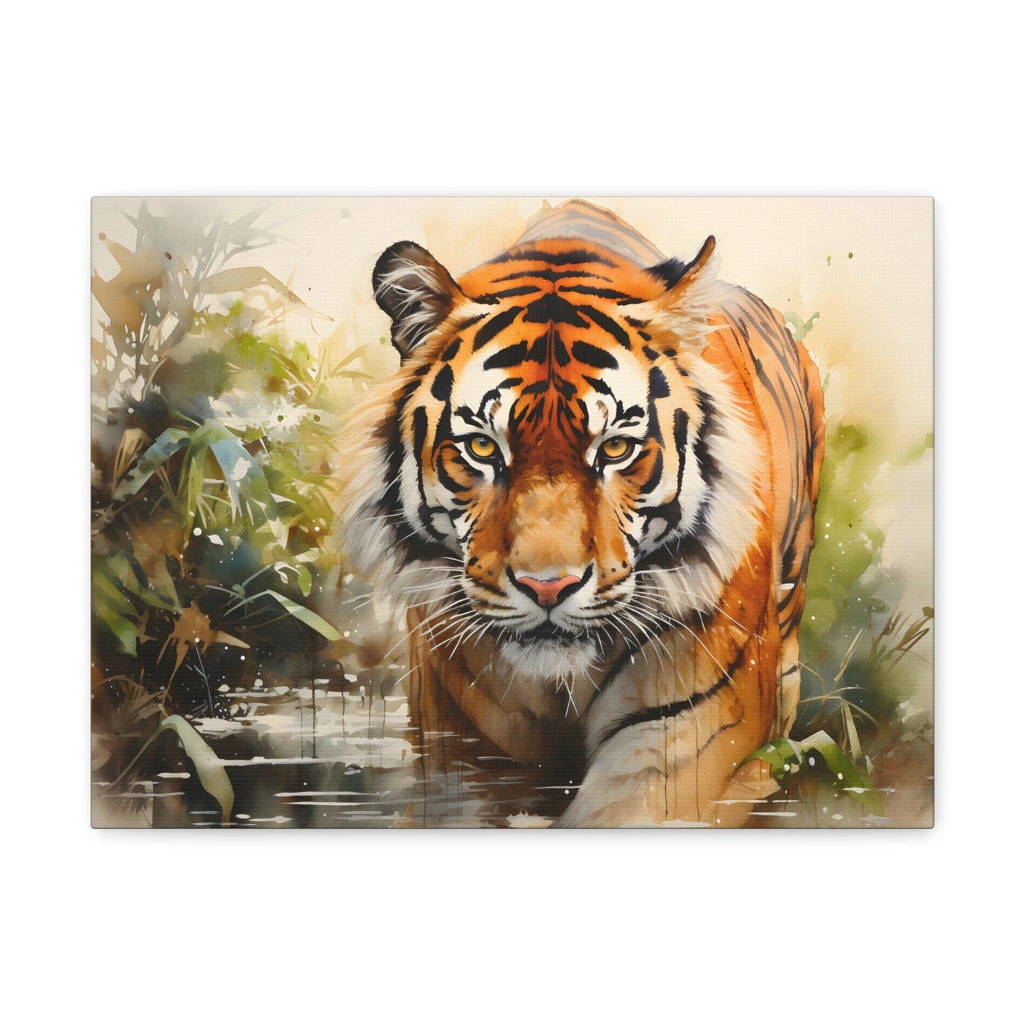 Watercolor Tiger In Nature Art Canvas Gallery Wraps Tiger Print Large Canvas Art Animal Wall Art minimalist Wall Art Lover Gift - Giftsmojo