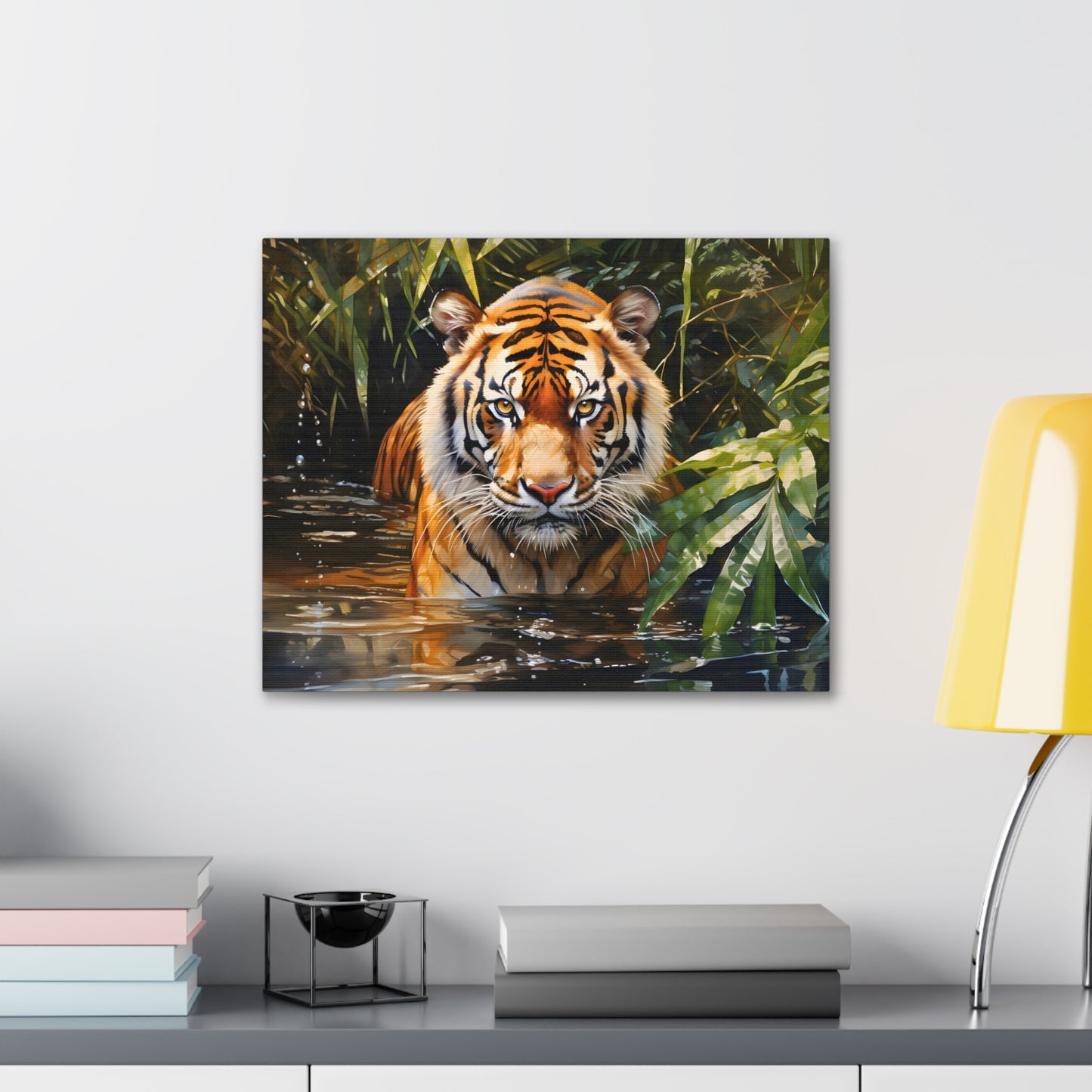 Watercolor Tiger In Nature Art Canvas Gallery Wraps Tiger Print Large Canvas Art Animal Wall Art minimalist Wall Art Lover Gift