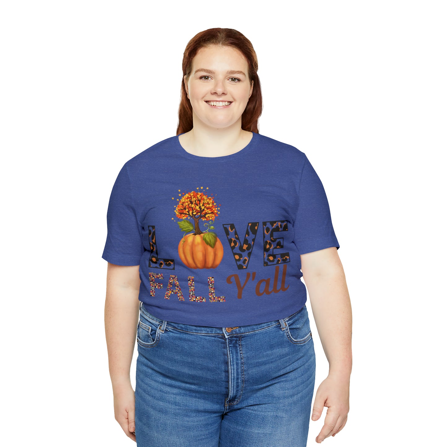 Leopard Print Love Fall Y'all shirt, Autumn Shirt, Fall shirt, Fall Gift