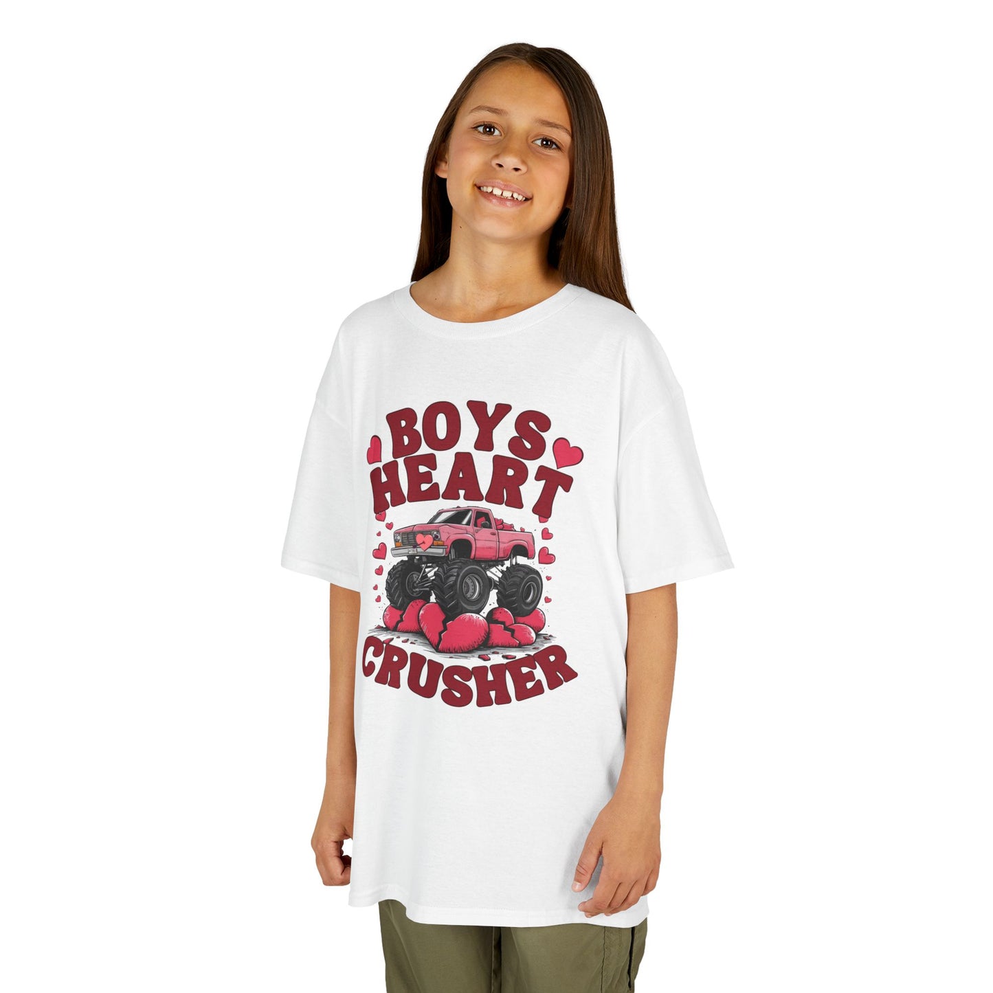 Boys Heart Crusher' Monster Truck Unisex Tee - Fun Graphic T-Shirt for Kids and Teens