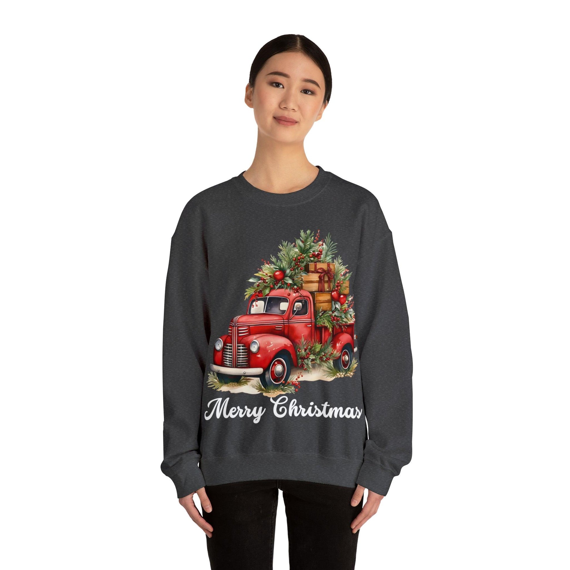 Christmas Tree Truck Sweatshirt Christmas Tree Sweatshirt Christmas Sweater Tree Truck Shirt Christmas Sweatshirt Tree Sweat Pine Tree - Giftsmojo