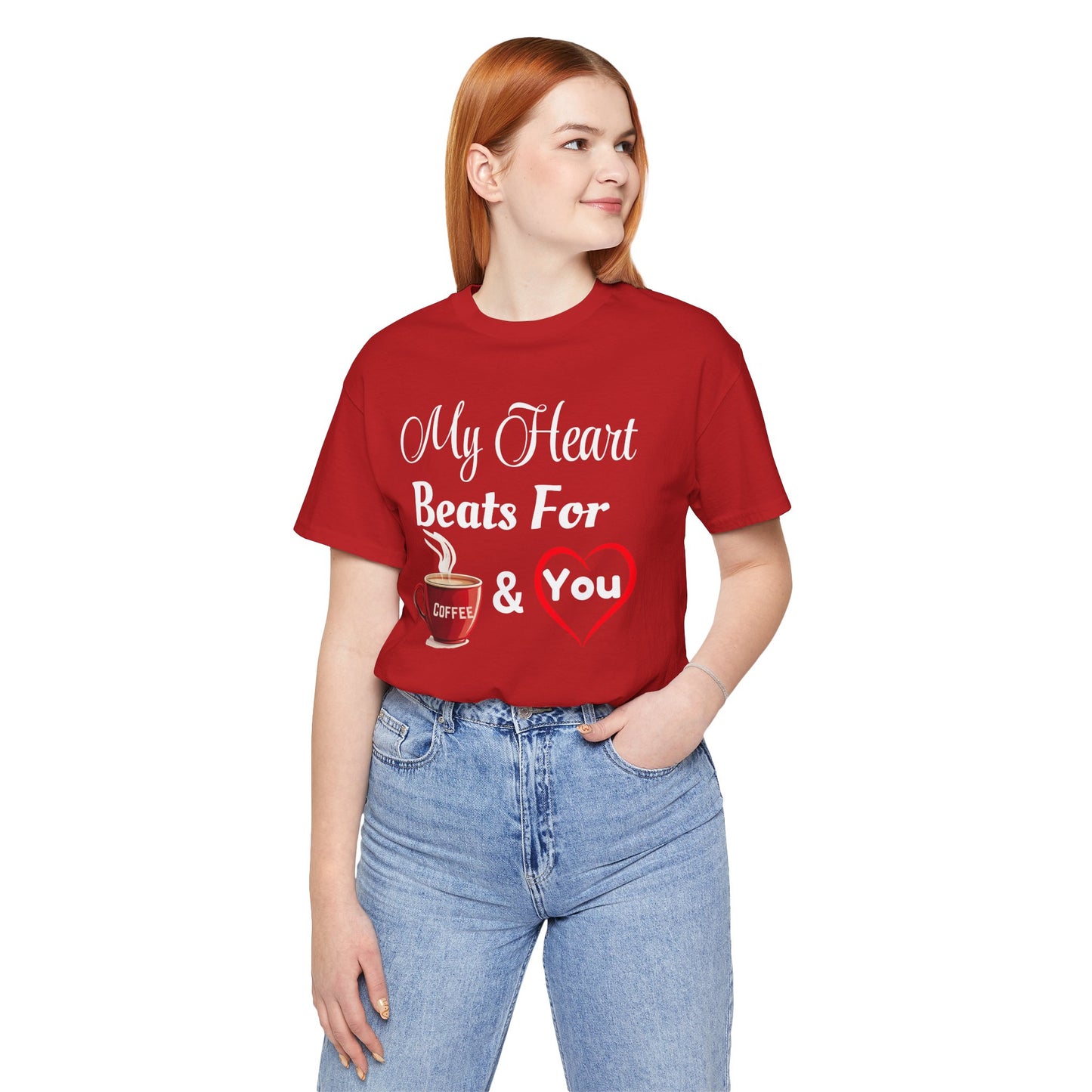 Coffee Lover Unisex Tee - My Heart Beats Design