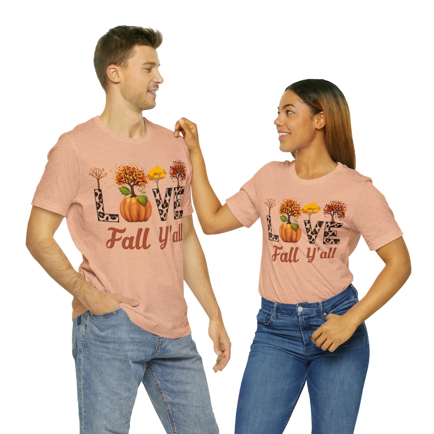 Leopard Print Love Fall Y'all, Fall shirt, Fall lover gift, Nature lover gift.