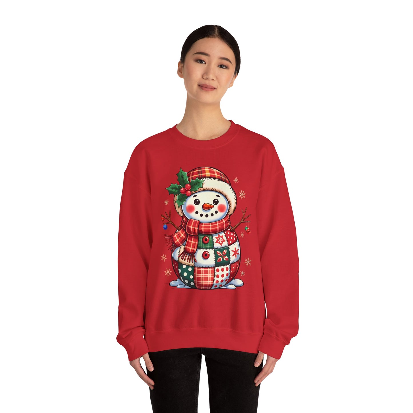 Patchwork Snowman Sweatshirt